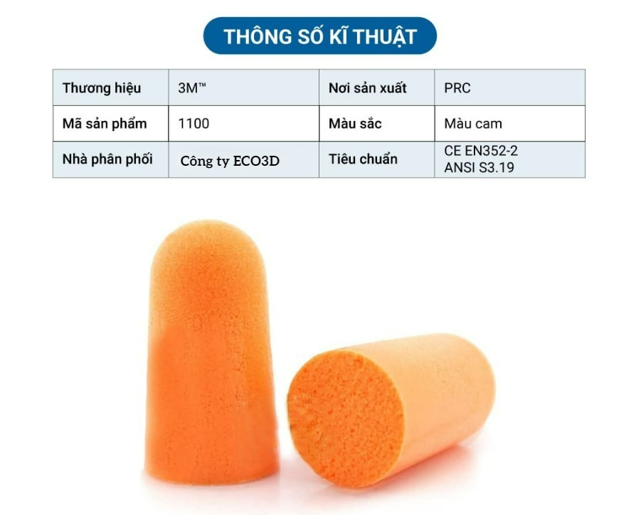 THÔNG TIN CHI TIẾT VỀ NÚT TAI CHỐNG ỒN 3M-1100